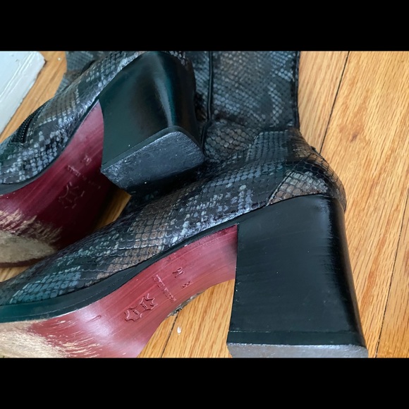 Black brown snake scale Italian boots - Picture 6 of 10